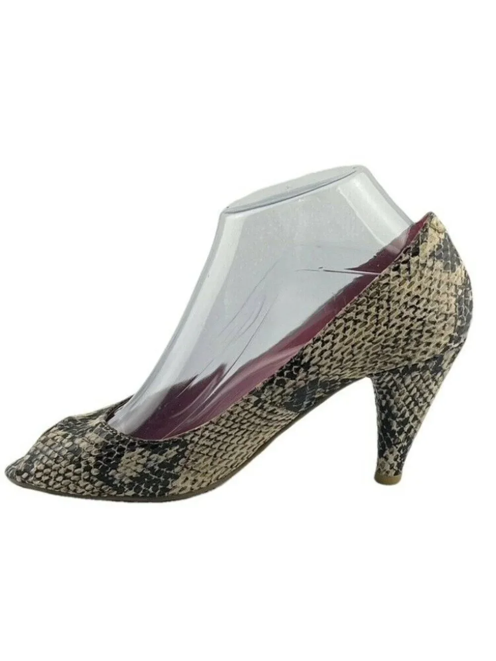 Jeffrey Campbell Snake Print Peep Toe Heels Size 7.5